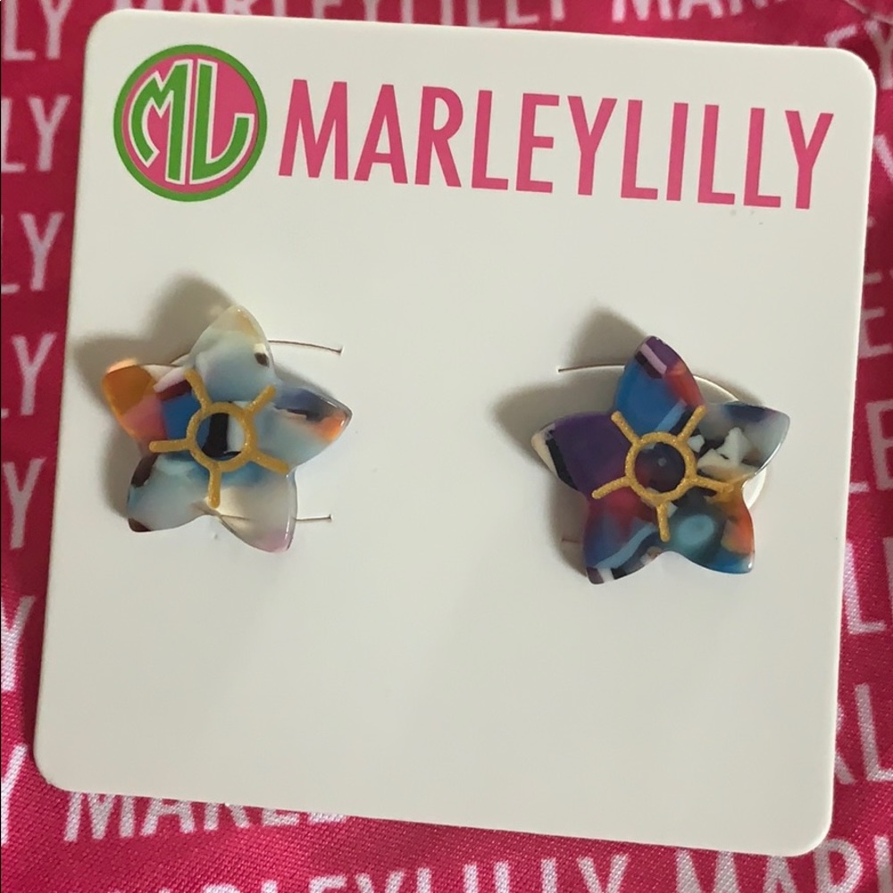 Resin Flower Stud Earrings